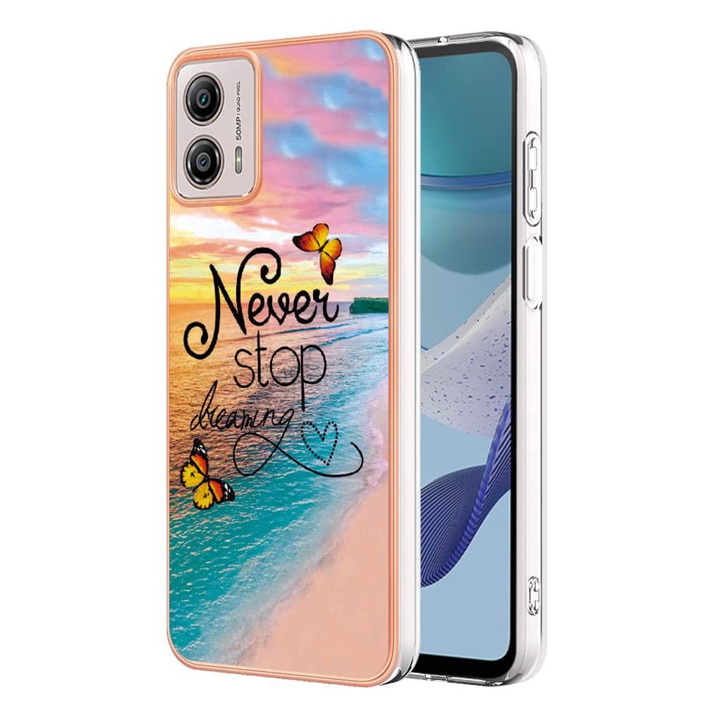 SEAHAI Cover per Motorola Moto G53 5G Cover, Ultra Sottile Custodia in TPU a Gradiente Colori, Trasparente Silicone Morbido Case Antiurto Cover, Nero/Oro