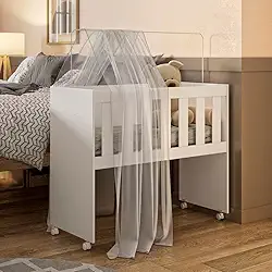 Mini Berço Multifuncional 5 em 1 com Colchão Ariel Tigus Baby Branco