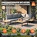 ML-Design Gartenmöbel Set 3 tlg, Terrassenmöbel mit Couchtisch & Kissen, Balkonmöbel Grau-Holzoptik, Ecksofa wetterfest, Sitzgruppe frei kombinierbar, Lounge Möbel Outdoor für Garten Terrasse & Balkon