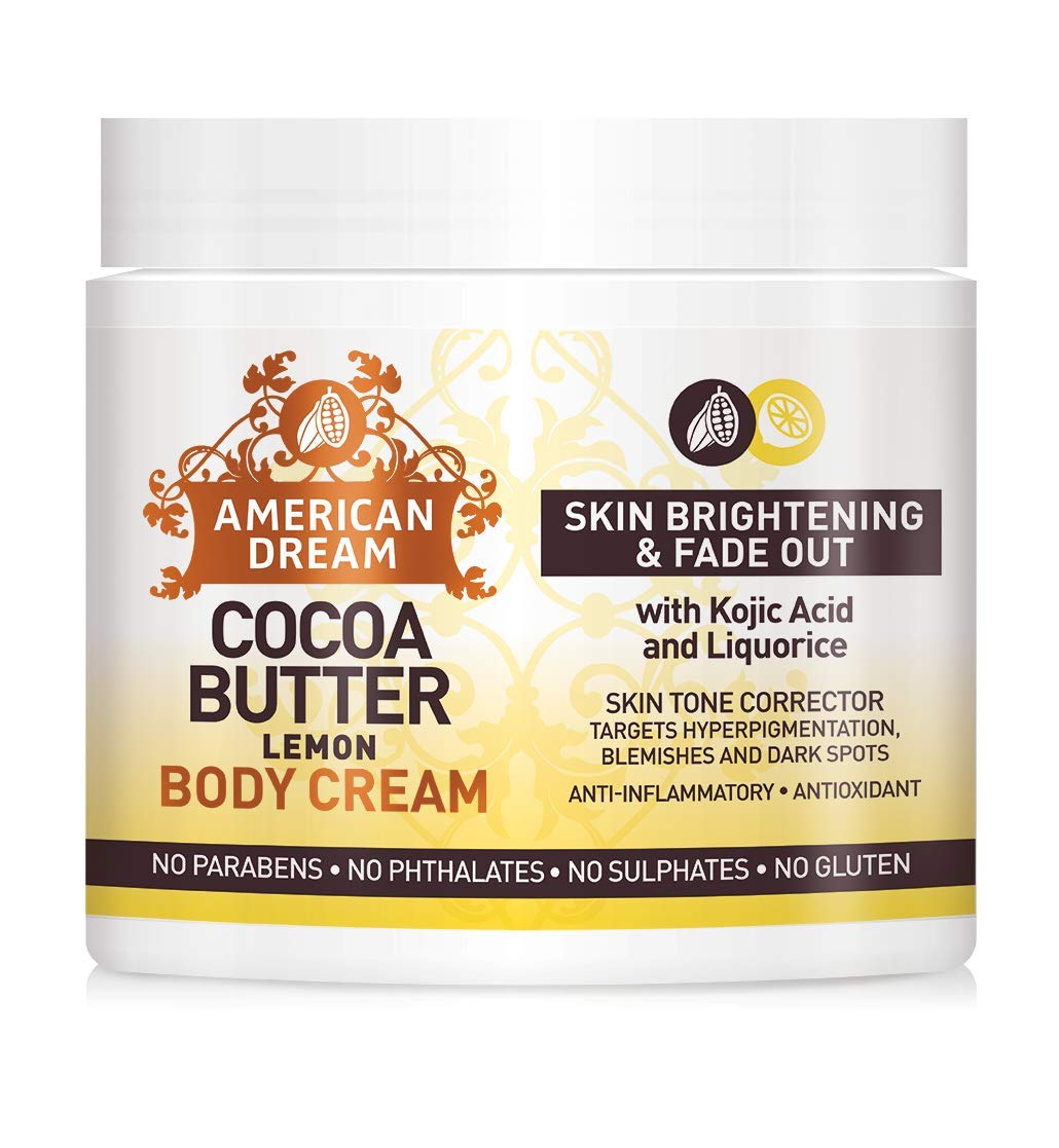 American Dream Lemon Cocoa Butter Cream For Skin Brightening and Fade Out, 453g / 16oz