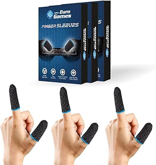 RPM Euro Games Finger Sleeves Pack of 3 Boxes/ 6 Pieces for Mobile Gaming with Super Conductive Fiber Fabric, Anti-Sweat and Breathable, for PUBG, Garena Free Fire, COD Mobile, Asphalt etc