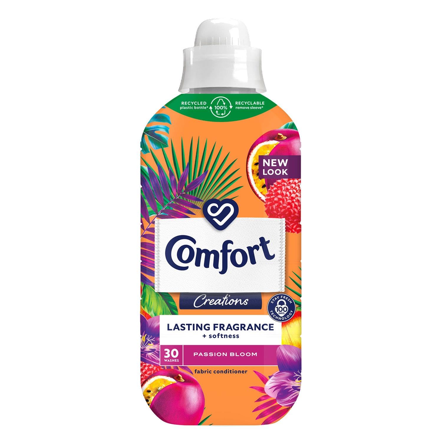 Comfort Creations Passion Bloom Fabric Conditioner Stay Fresh technology for 100 days of freshness + fragrance* 30 washes (900 ml)