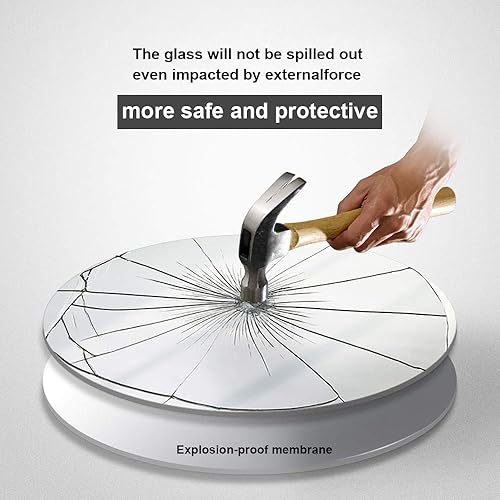 Miniatura 4 de Aloni Espejo de baño, espejo de pared de cobre, redondo con marco de metal, espejo decorativo para baños, baños, entradas, espejo de tocador