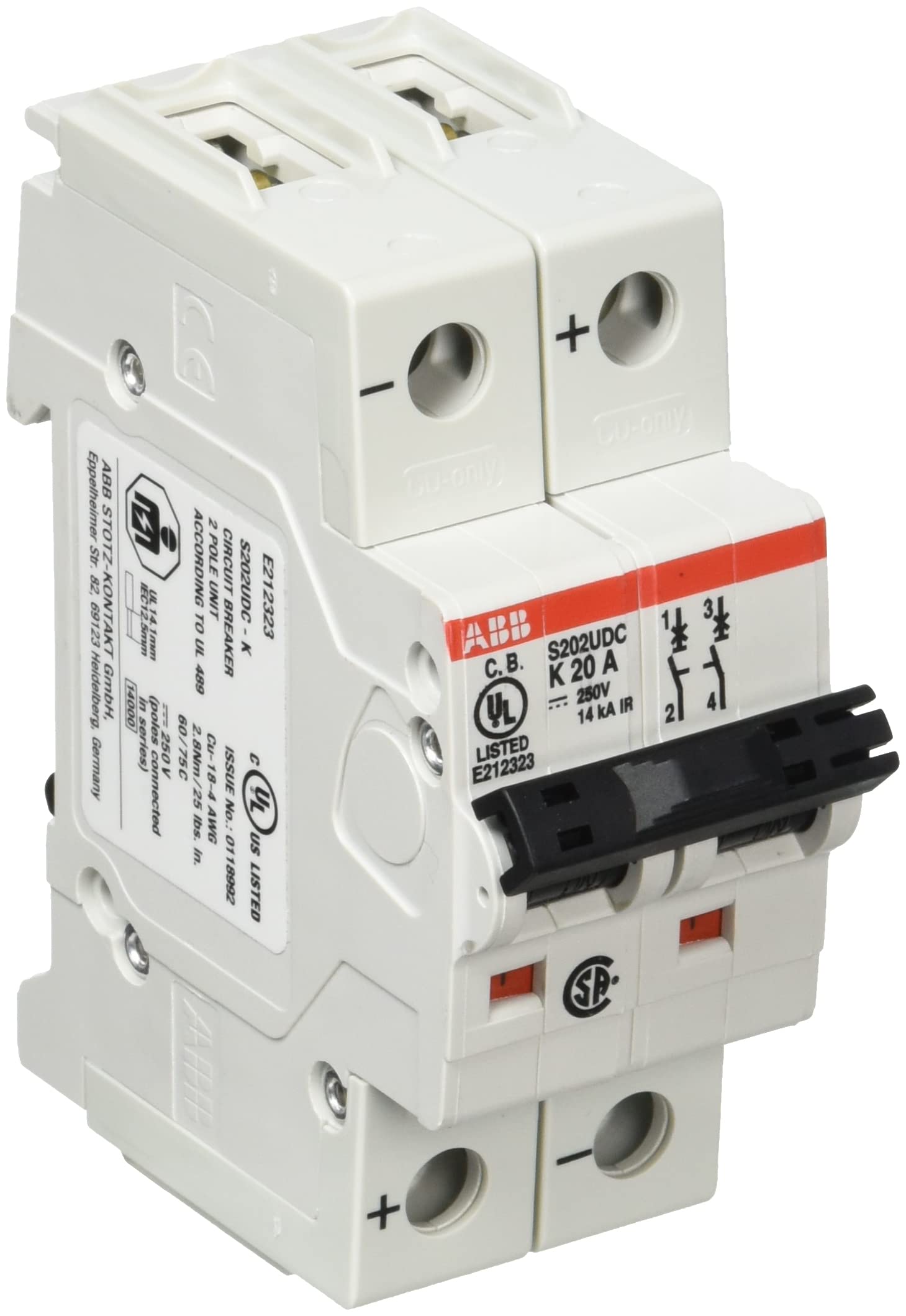 Amazon | ABB ミニチュアサーキットブレーカー S202UDC-K20 
