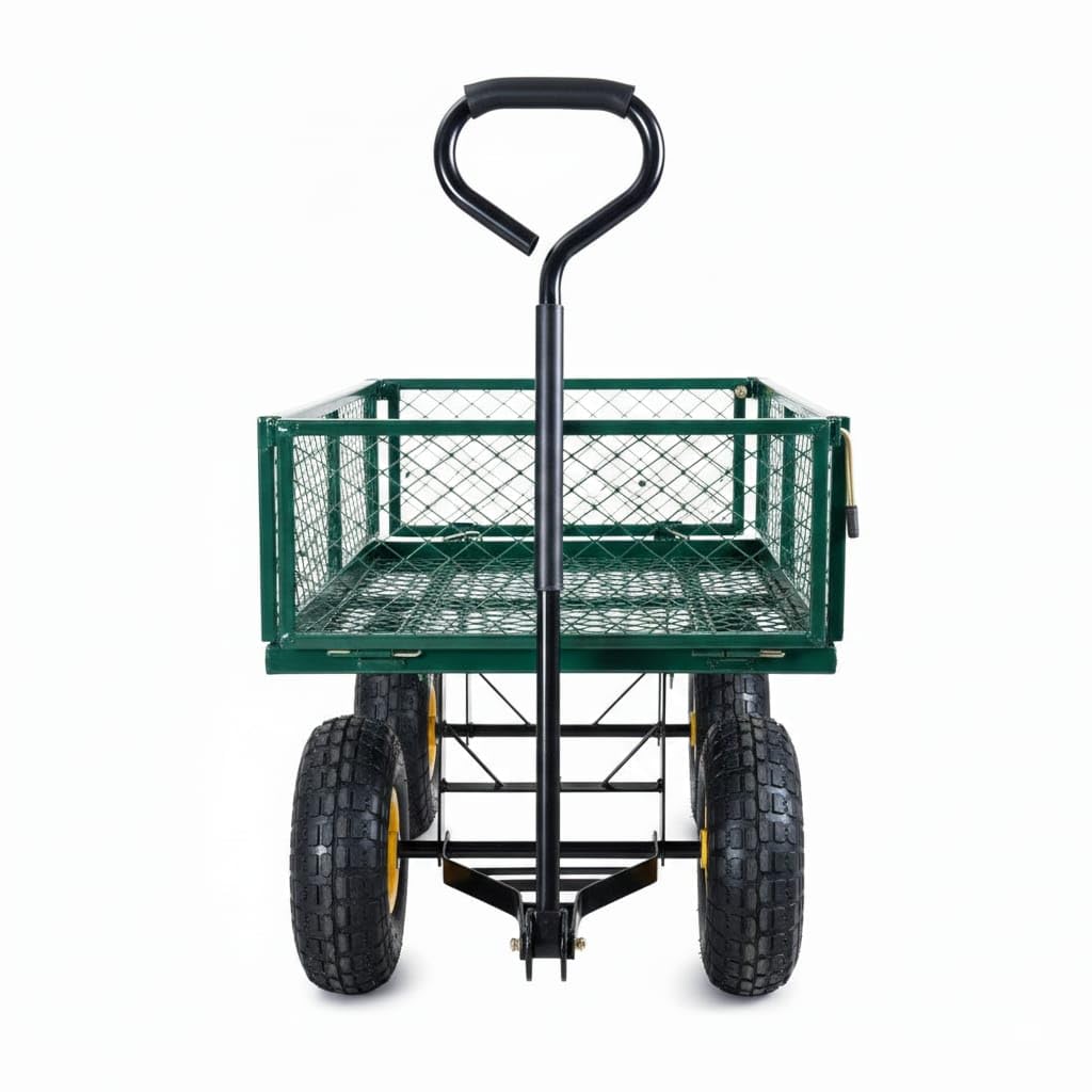 Robuster Metallwagen mit Einer Tragkraft von 300 kg in Grün