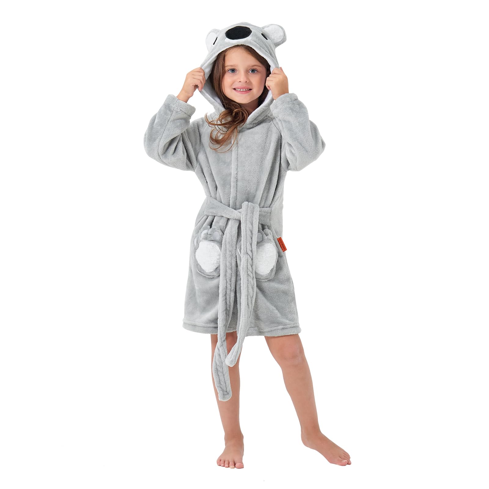 Unicorn Dressing Gown Kids Bathrobe Robe Girls Nightwear Cow Koala Fleece Extra Thickness