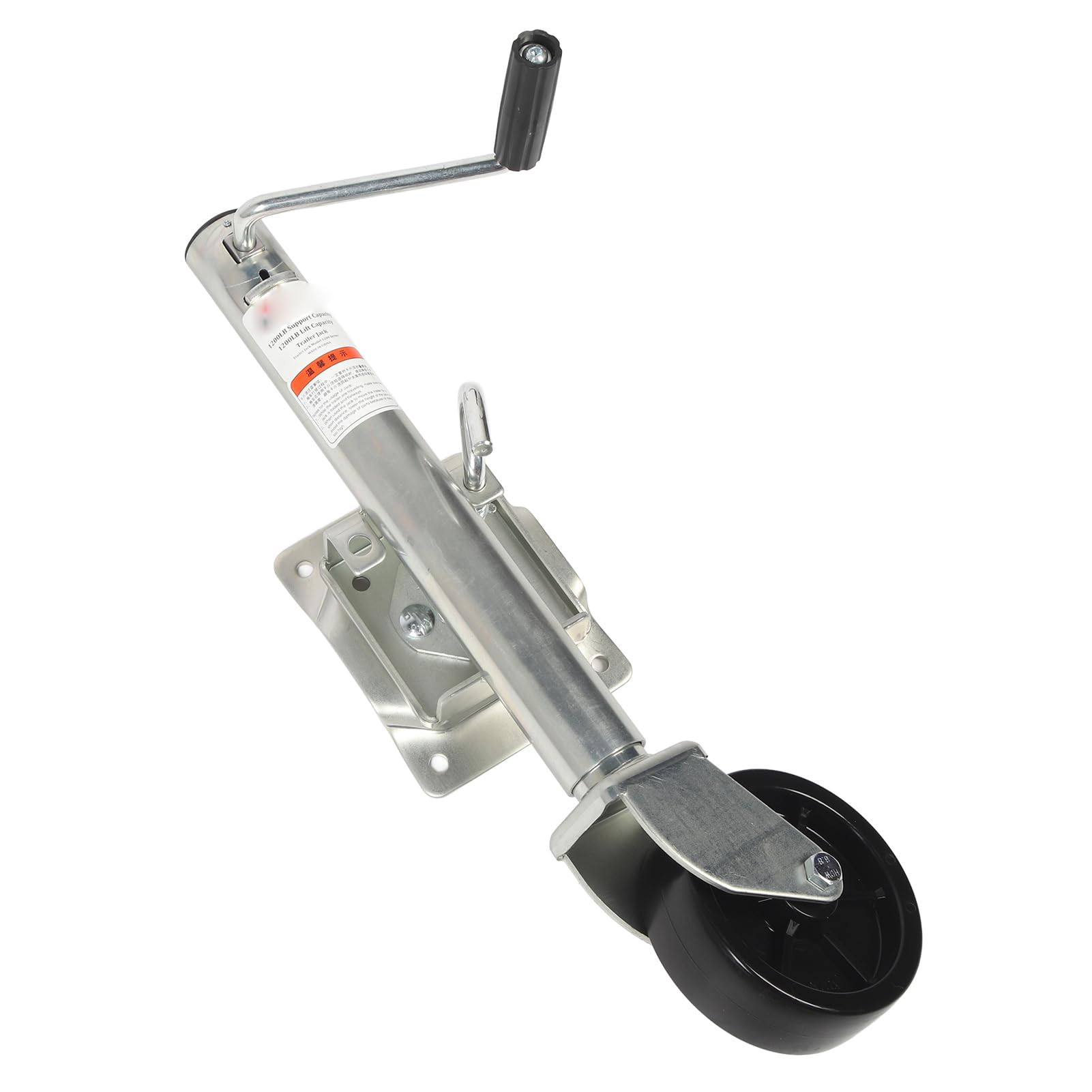 Remolque de 1200 Libras Capacidad Remolque Confiable Resistente con Rueda de Nylon de 6 Pulgadas para ATV UTV RVs Tipo de Manija Plegable (#1)