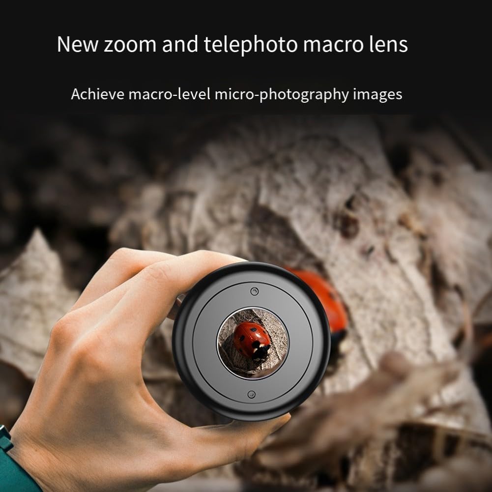 FACAIIO Obiettivo macro zoom 15-45mm con apertura F1.05 per smartphone, ingrandimento 10-20x, lega di alluminio, rivestimento multistrato, modelli di telefono al 99%