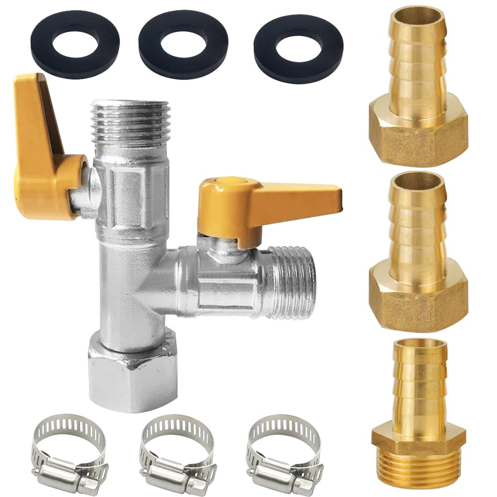 RV Winterizing Kit 1/2" Hose Barb T-shaped 3-Way Bypass Switch Valve