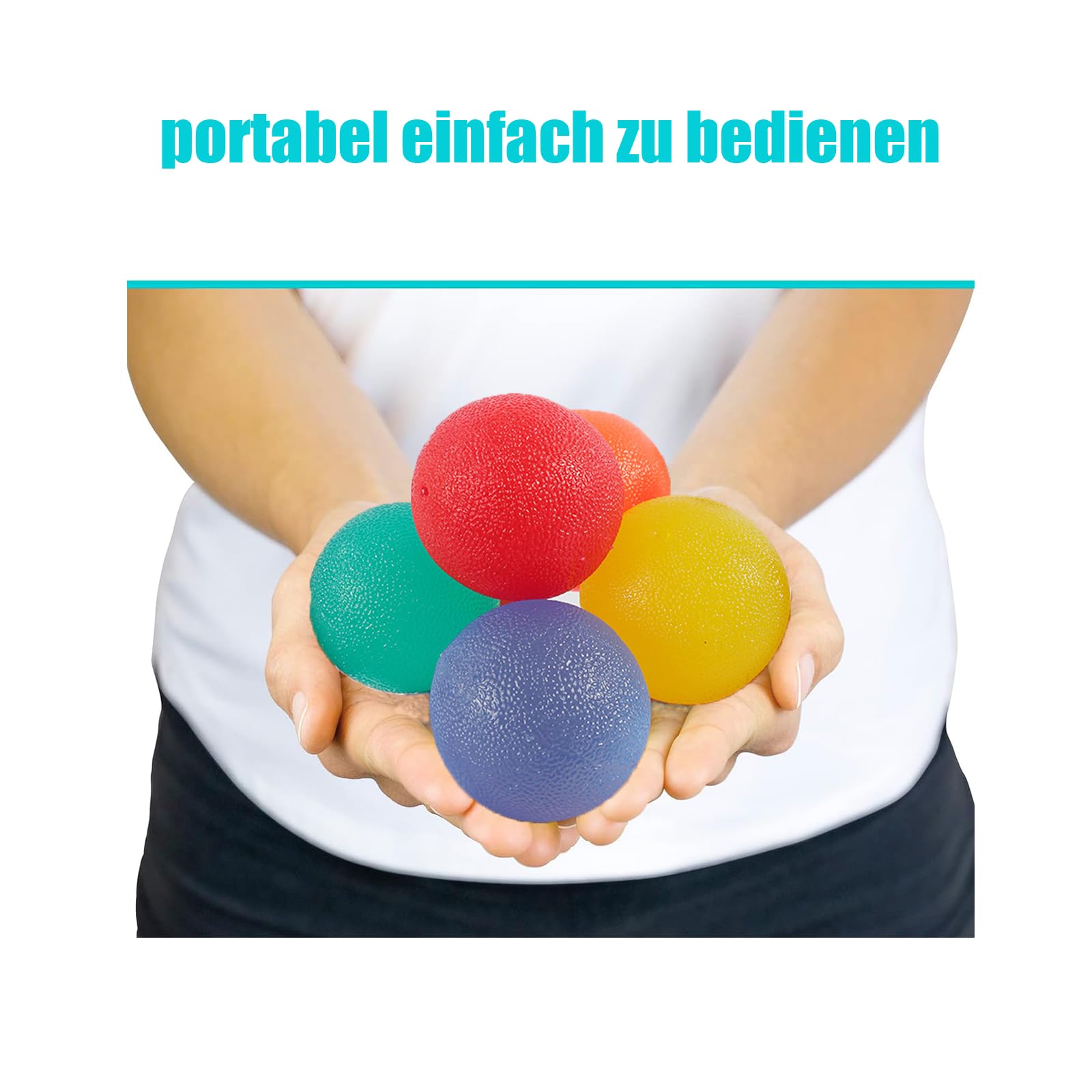 Kit De 5 Pelotas Ejercicio Rehabilitación Manos Antiestres