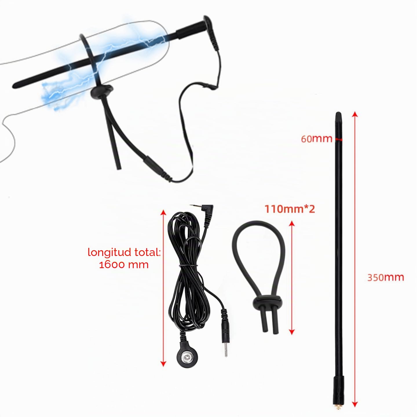 Juguetes eróticos Electroestimulación, Pene/testículo de Anillo de electrodos, tapón anal eléctrico para electroestimulación, Pinza para pezones SM Dilatador Sex Toy para parejas de mujeres y hombres