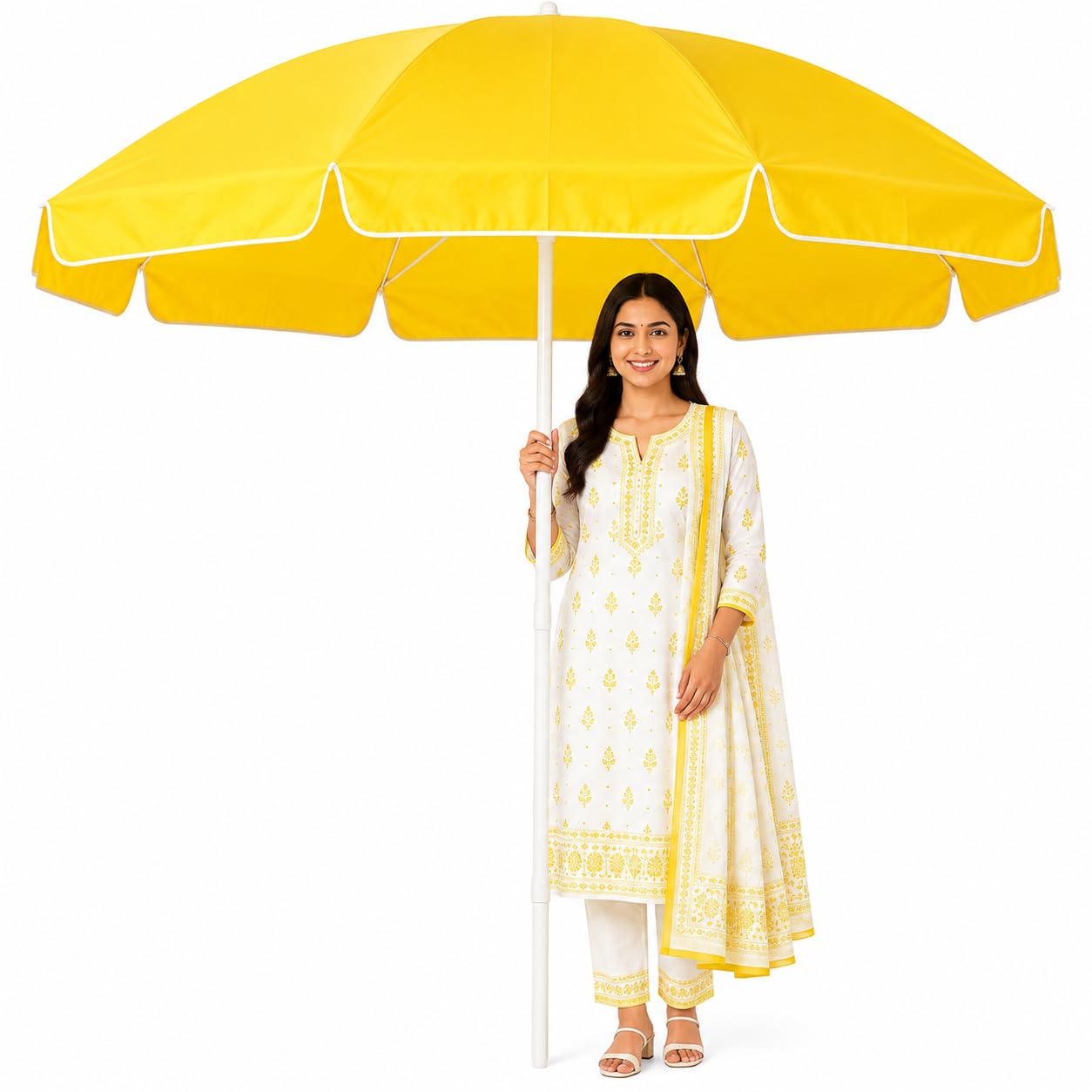 Garden Umbrella 7FT Outdoor Shade Outdoor Umbrella Patio Umbrella Deck Use Garden Canopy Courtyard Use Patio Use Home Garden Use (Yellow)-image-23