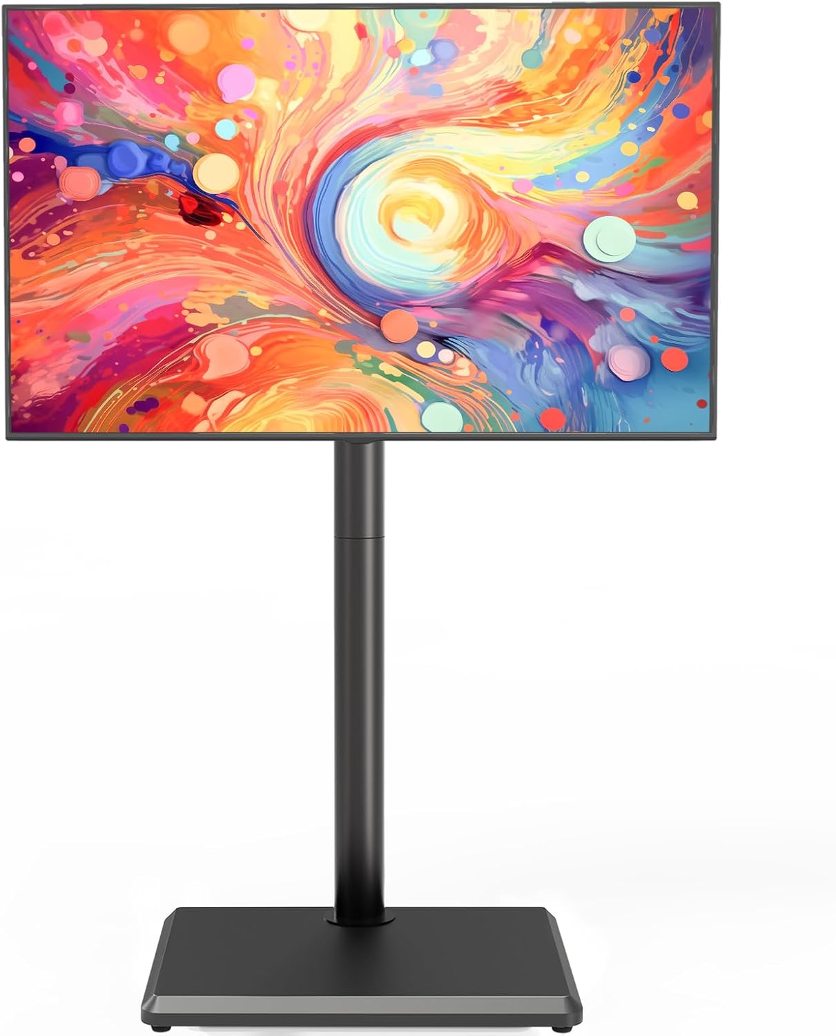 Rfiver テレビスタンド ハイタイプ tvスタンド 27~55インチ対応 壁寄せ テレビ台 VESA/横100~400 ㎜/縦100~400 ㎜ 耐荷重40 kg 木製台座 高さ調整可能 左右回転35° 家用 会社用 ブラック