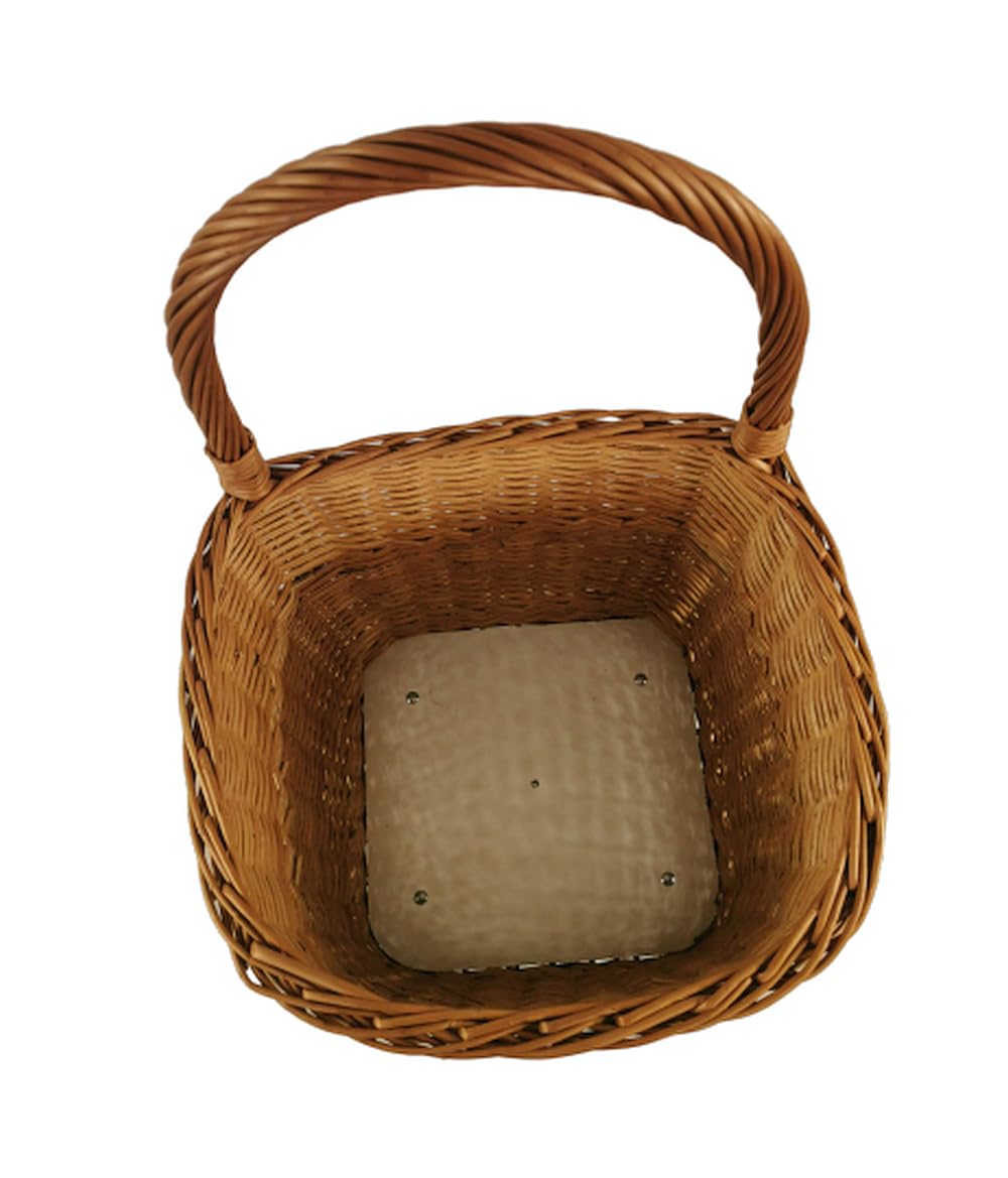 Einkaufswagen aus Weide Gross 46x40x92 cm Transportkorb mit Rollen