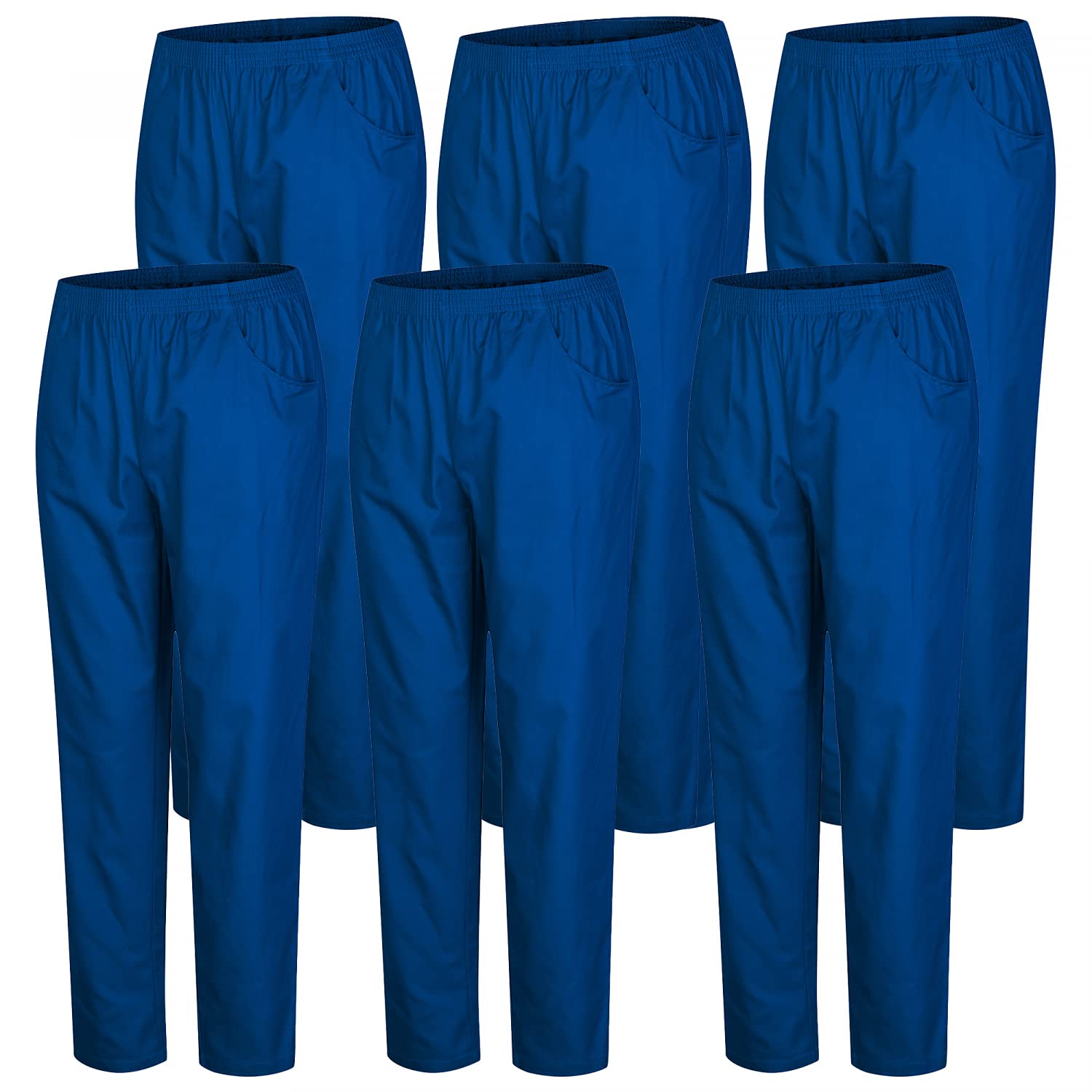 MISEMIYA - Pack 6 PCS - Pantaloni Unisex Vita Elastica Uniforme di Lavoro Clinica Ospedale Pulizia Veterinario IGIENE - X-Large, Azul 37