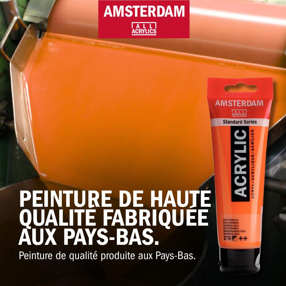 Amsterdam Acrylfarben Profi Set – 73 x 20 ml Acrylfarben + 3er Pinselset (Größen 4, 8, 16) | Künstler Acrylfarben Set für Leinwand, Malerei, Mixed Media & Einsteiger