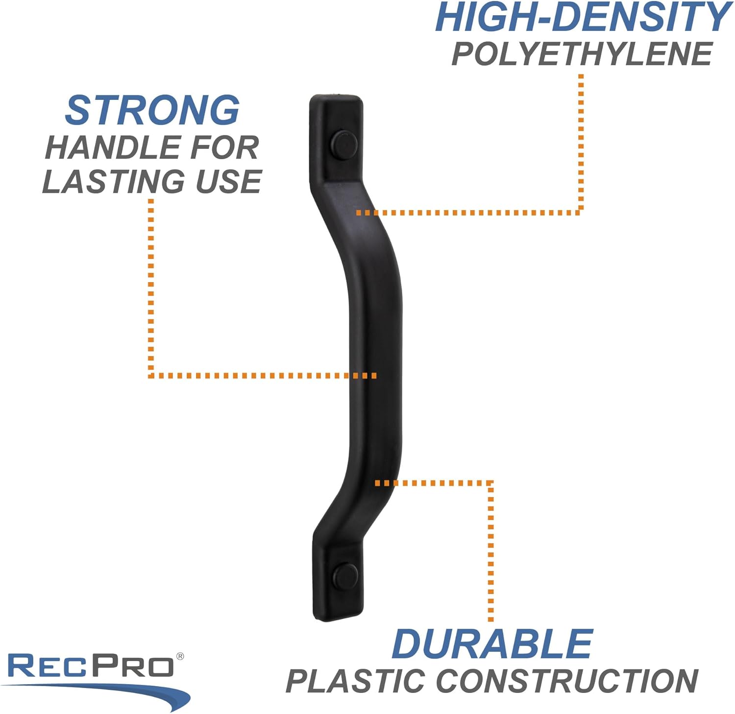 RecPro RV Grab Assist Handle | 9 1/2 Inches | Black or White | Exterior Assist Handle (2 Handles, Black)
