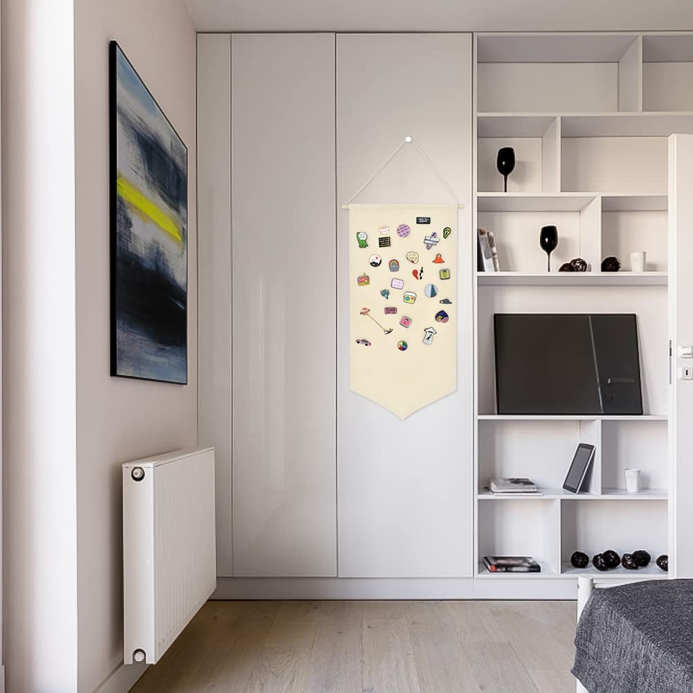 URFEDA Présentoir à Broches Suspendu En Toile - Boîte De Rangement Bijoux Murale Pour Collection Et Organisation