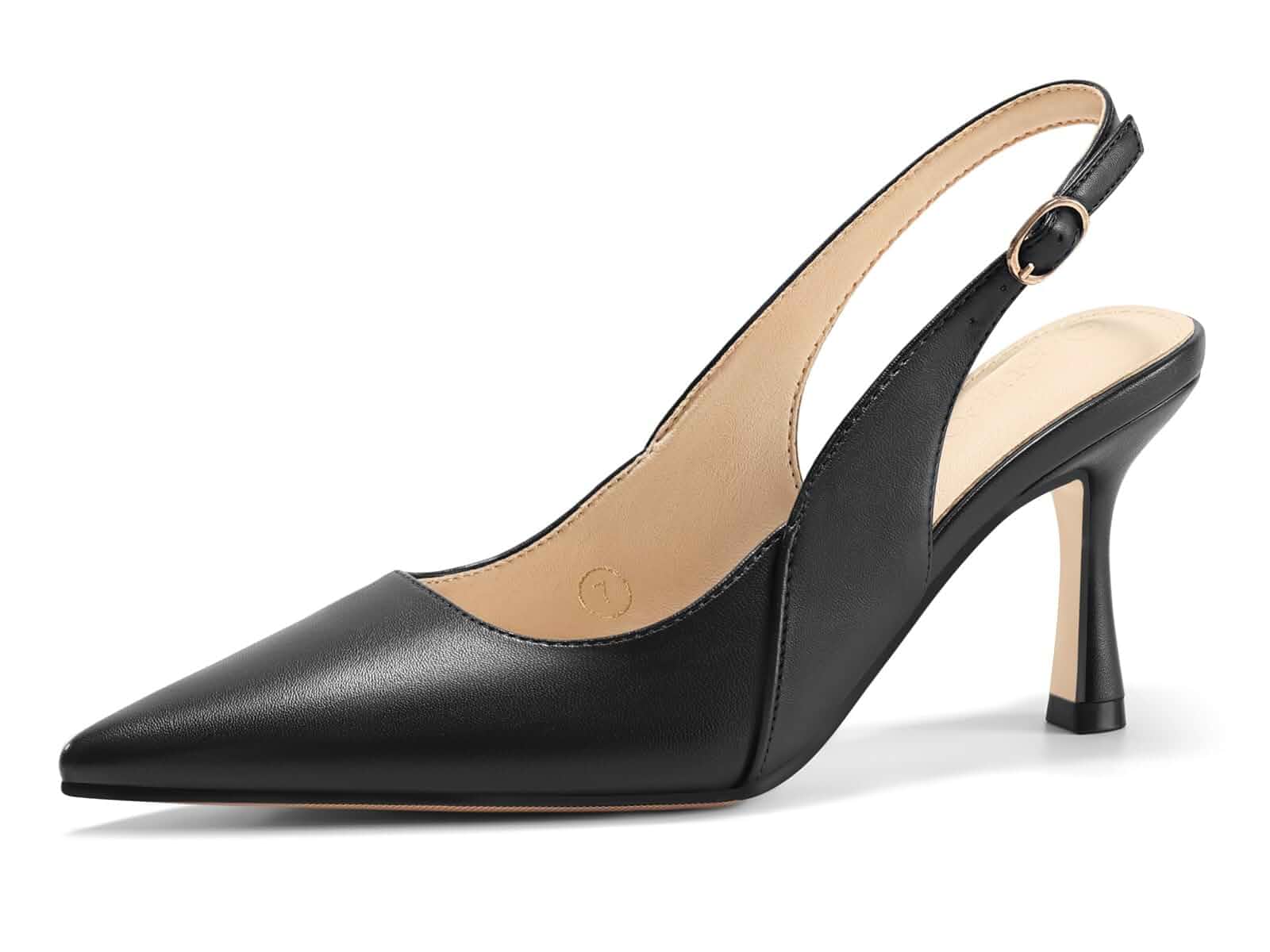 Coutgo Women's Slingback Kitten Heels Closed Pointed Toe Pumps Work Wedding Dress Shoes