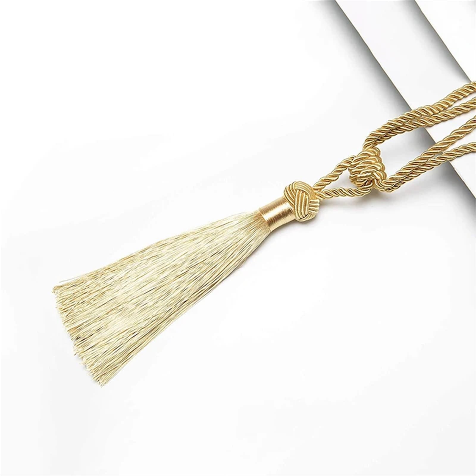 Raffhalter aus gewebtem Quastenseil, 1 Stück, DIY, einfache Hängequasten-Raffhalter für Gardinen, Heimdekoration (Beige, 92 cm), Beige-92 cm,Beige-92cm