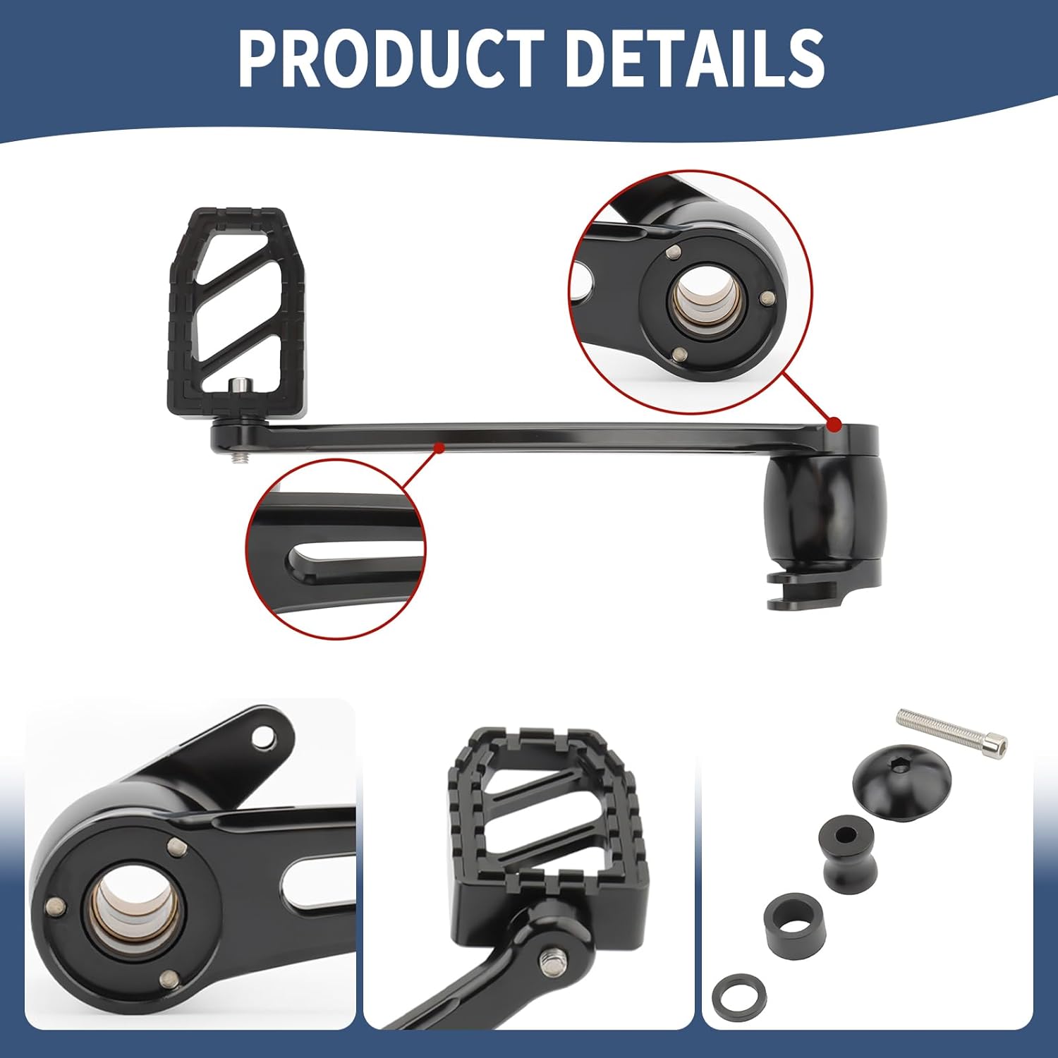 Motorcycle Riot Brake Arm Lever with Peg Pedal for Harley Touring Road King Road Glide Street Glide Electra Glide Trike 2008-2013 (Black)