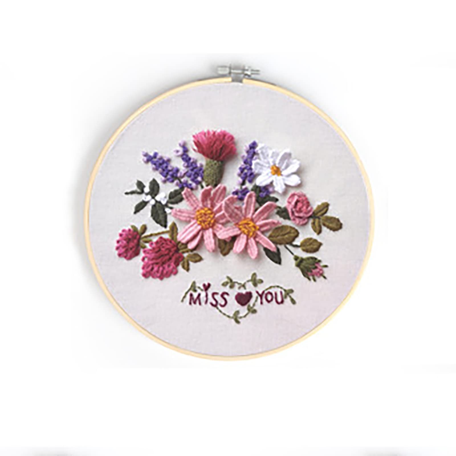 2 Pack Borduurpakketten, Wilde Bloemen Set Bloemen Ontwerp Awesocvlotten Volledige Range van Borduurwerk Starter Kits voor Beginners Volwassenen Kids DIY Handgemaakte Gemakkelijke Patronen
