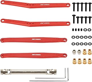 RCAWD for FMS FCX24 Stretch Kit Trailing Arms Rock Bouncer Suspension Links Kit Red