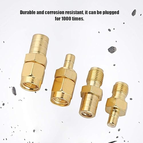 Vista 2 de Conector coaxial SMB a SMA de 4 piezas incluye 1 SMB hembra a SMA macho 1SMB hembra a SMA hembra 1SMA macho a SMB macho 1SMA hembra a SMB macho