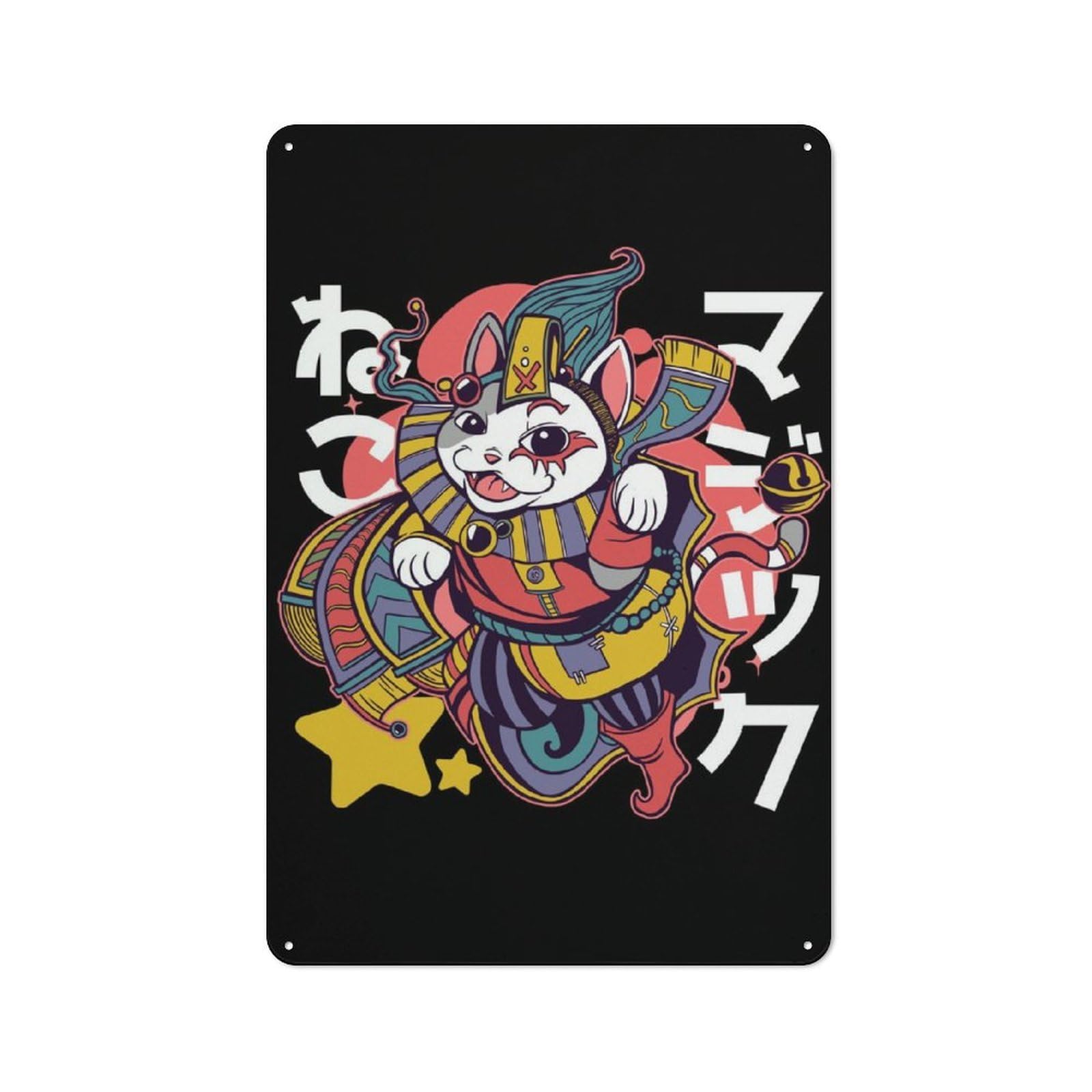 Junmoney Harlequin Katana Kawaii Retro Metal Gift Sign 30X20cm, Home Wall Decor For Flat, Dorm Room, Lounge Or Cafe