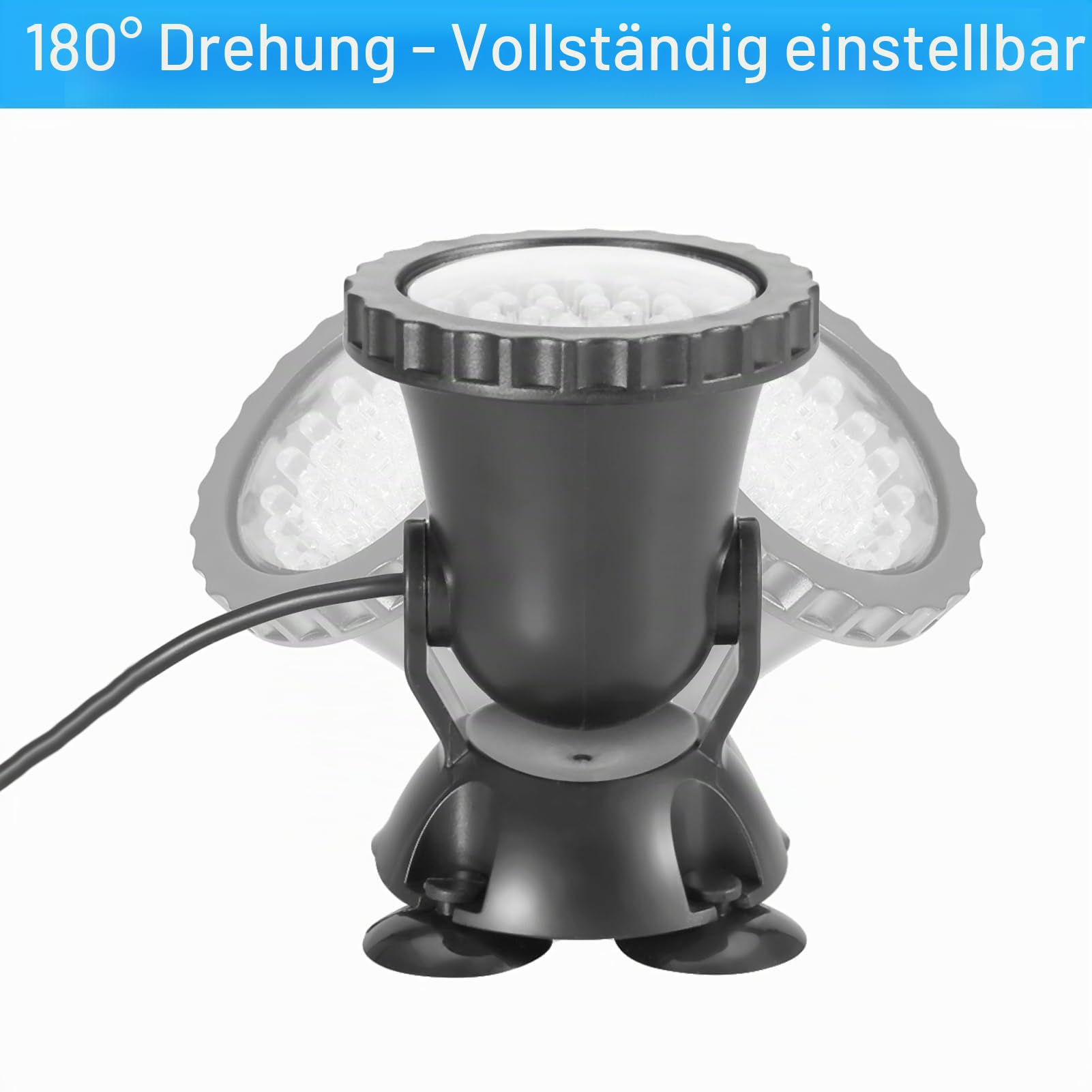 Unterwasserbeleuchtung Unterwasserleuchte Strahler Aquarium Licht Wasserdichtes IP 68 LED Unterwasser Strahler mit Fernbedienung für Wasser Garten Teich Fisch Tank(mit 2 Strahler)