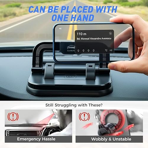 Miniatura 4 de Soporte de teléfono para automóvil con rotación de 360 grados, ángulo de ajuste de pantalla horizontal y vertical, adecuado para navegación del