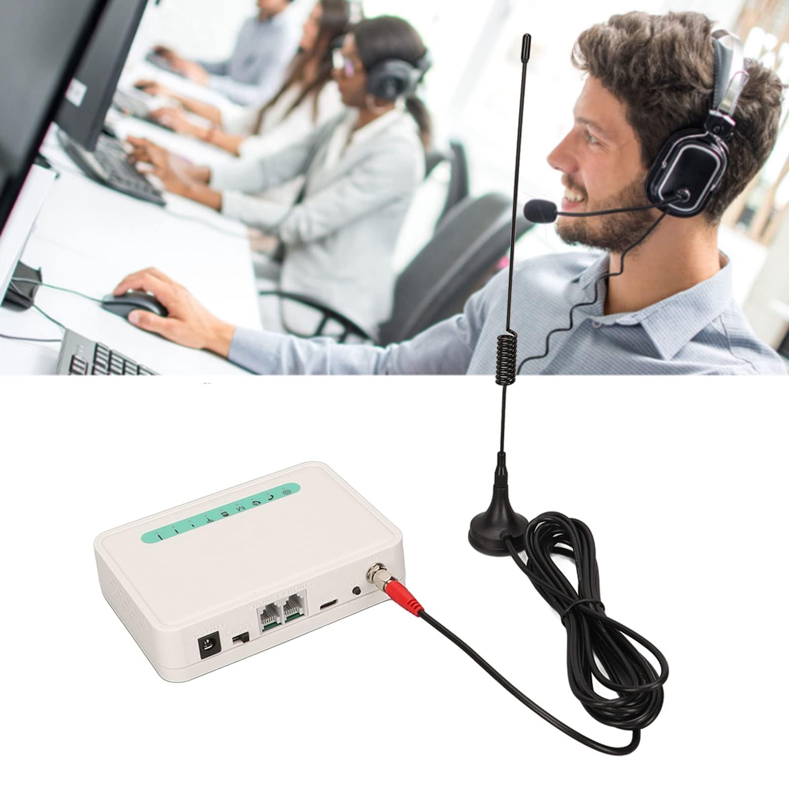 Chiamante GSM da Tavolo, Terminale Wireless Fisso DTMF RJ11 Quad Band 3G 4G LTE per Ufficio (Spina UE)