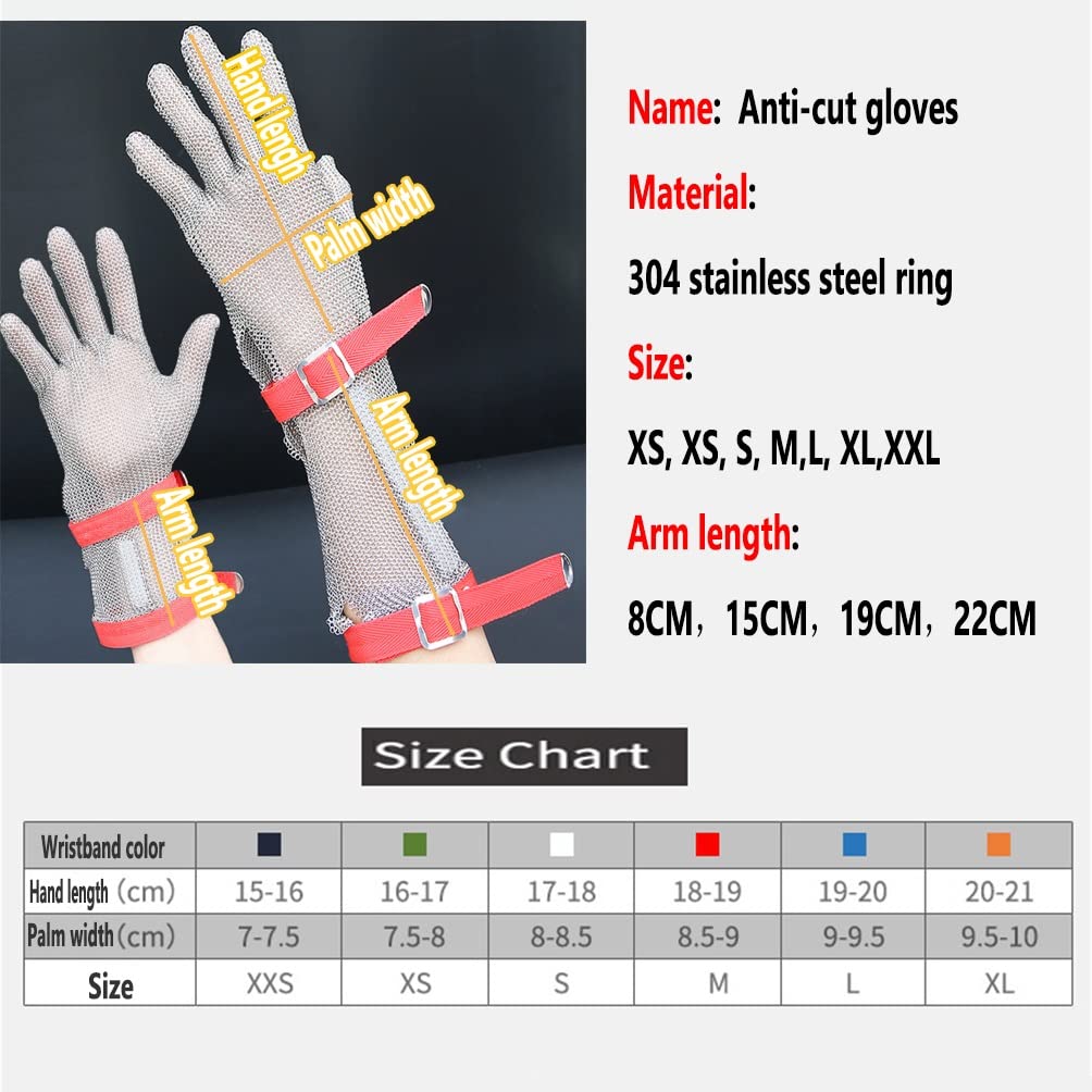 Cut Resistant Gloves Rękawice Chroniące Przed Przecięciem Metalu Rękawice Łańcuchowe, Rękawice Ochronne Do Cięcia Mięsa Szefa Kuchni, Antypoślizgowe Łatwe W Czyszczeniu