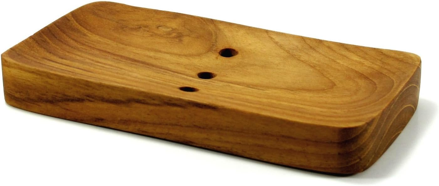 Teak Wood Soap Dish Rectangular Hand Craft Natural Soap Holder