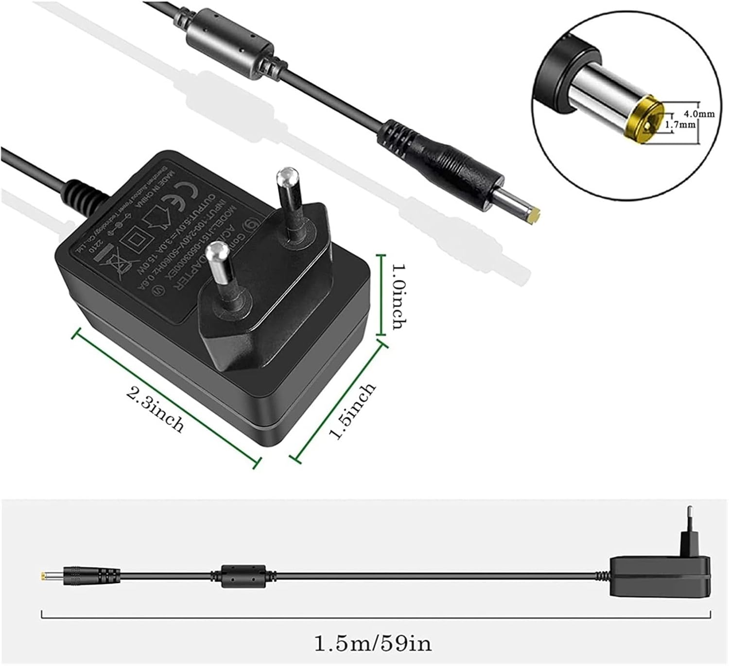 5V 3A Power Adapter 100-240V 50/60H(EU Plug)