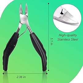 Feiccier Heavy Duty Ingrown Toenail Clippers, Professional Toenails Trimmer, Podiatrist Toe Nail Clippers for Thick Nail & Ingrown Toenails, Sharp Curved Blade, Pedicure Tools.