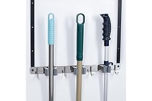Over the Door Broom Mop Holder Organizer