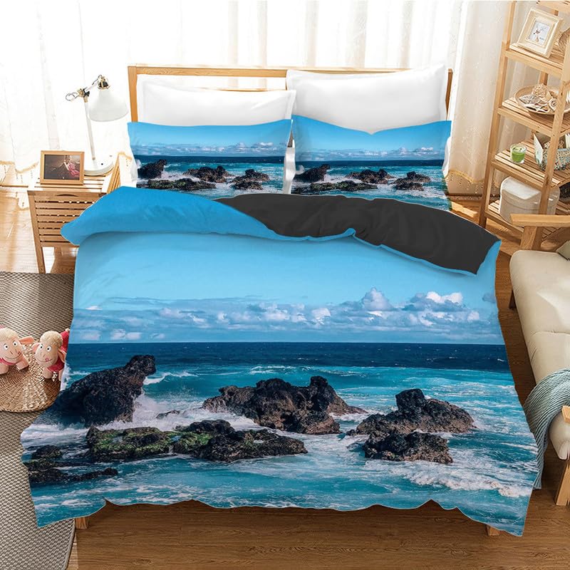 Housse de couette 140x200 sans repassage parure de lit douce pour peau sensible