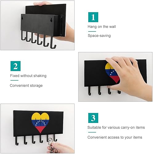Miniatura 5 de Love Venezuela - Llavero decorativo para pared, con 5 ganchos, para oficina en casa