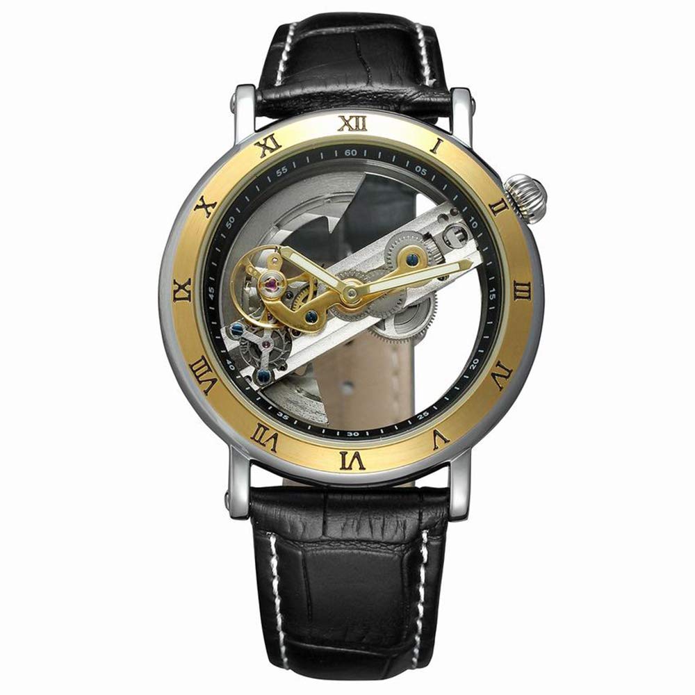 lilistore Luxury Skeleton Automatic Mechanical Men Watch Self-Wind Stainless Steel/Genuine Man Business Wristwatch Masculino Relogio Box