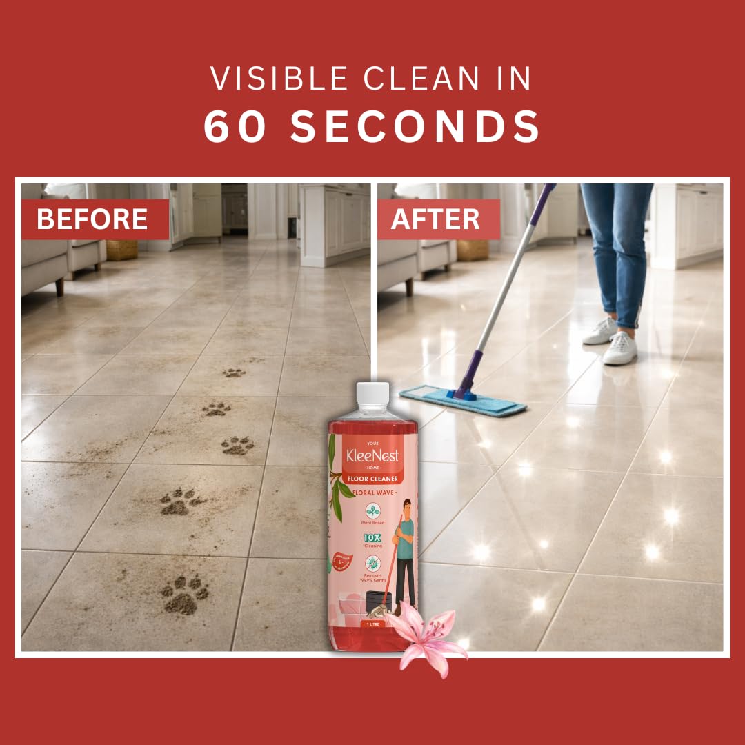 Kleenest Natural Floor Cleaner, Floral Wave β 1 Litre