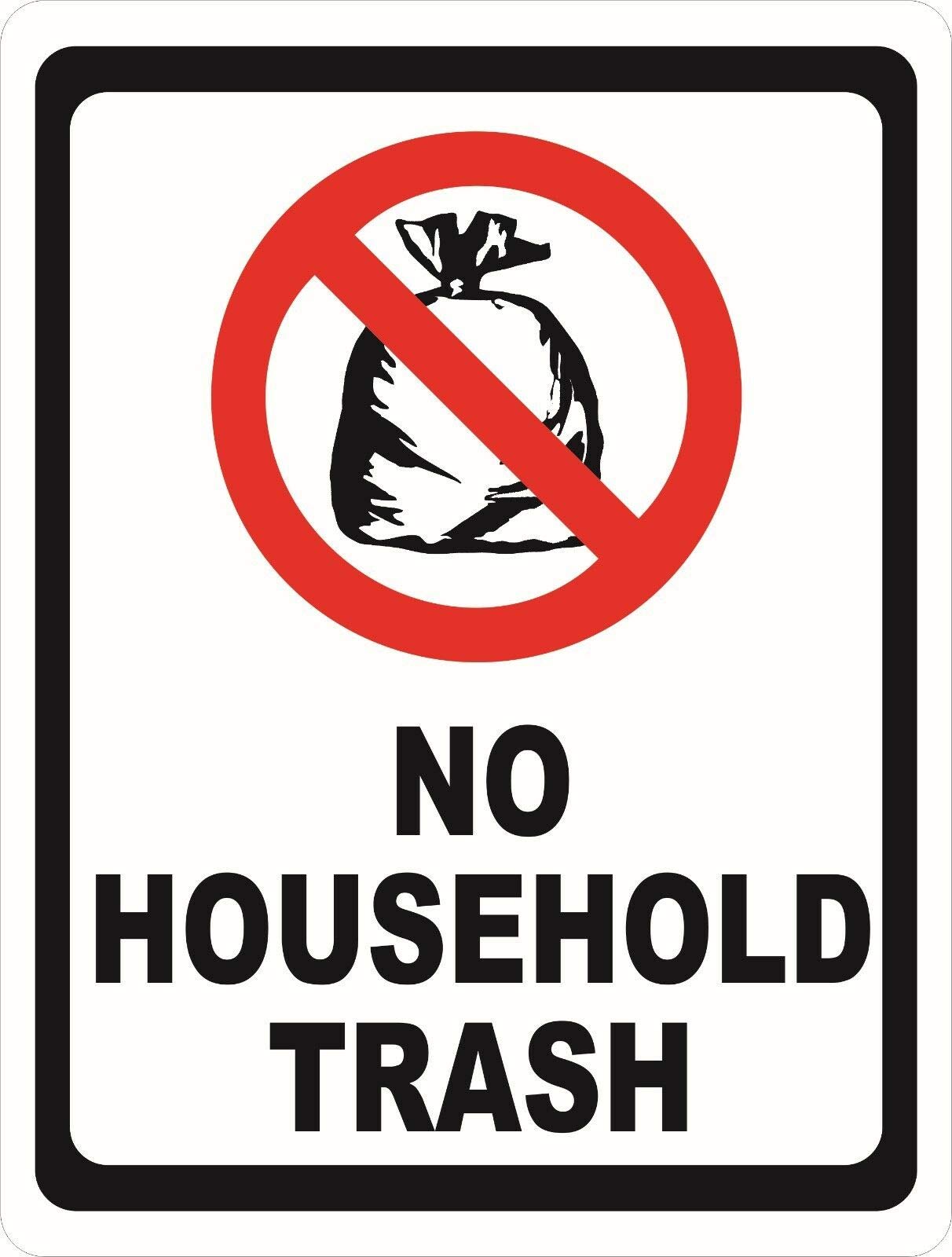 Amazon.com: ZMKDLL No Household Trash Metal Sign Garbage