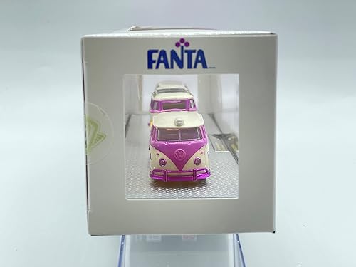 Miniatura 5 de M2 Machines Chase Car 1 de 750 Worldwide 1960 VW camión de doble cabina y 15 autobús de ventana escala 164 TW16 21-26 púrpura crema por M2