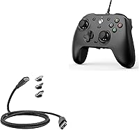 Vista 1 de BoxWave Cable compatible con GameSir G7 SE, MagnetoSnap PD AllCharge (100 W), carga magnética trenzada USB tipo C Micro - negro azabache