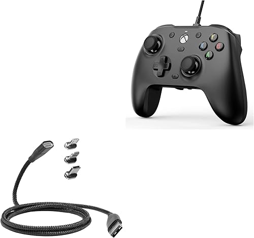 BoxWave Cable compatible con GameSir G7 SE, MagnetoSnap PD AllCharge (100 W), carga magnética trenzada USB tipo C Micro - negro azabache