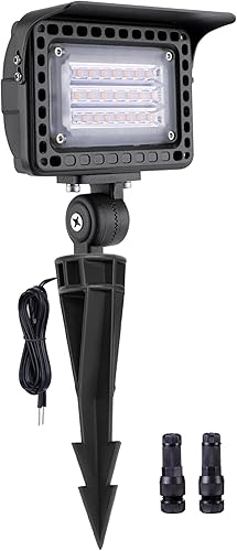 Gardenreet Luz LED de inundación para exteriores de 12 W, aluminio fundido a presión, 2700 K 1120 LM, 12 V de bajo voltaje, accesorio de luz