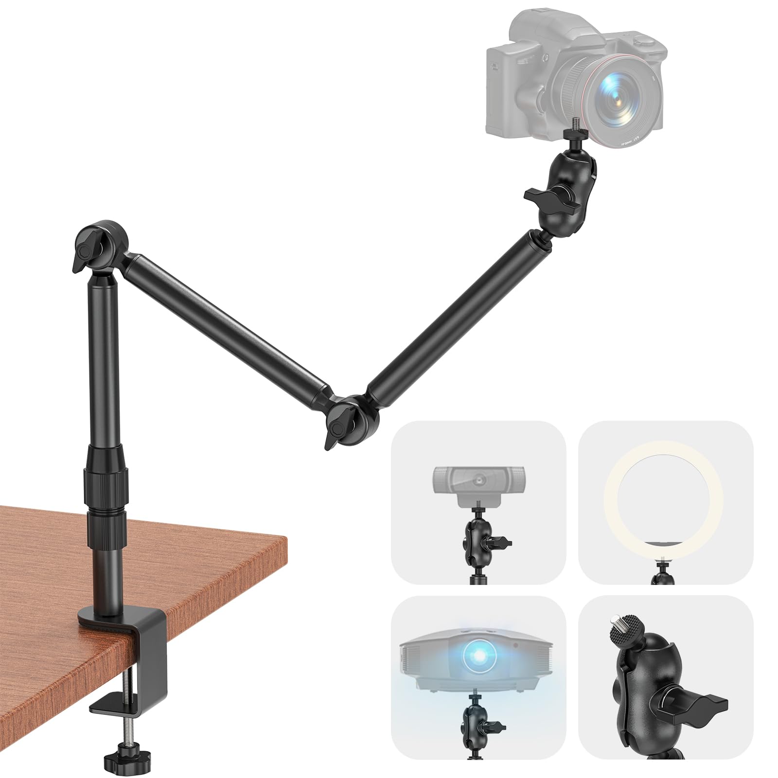 Above Desk Camera Mount 78.5cm Webcam Mount Stand with 1/4 Screws