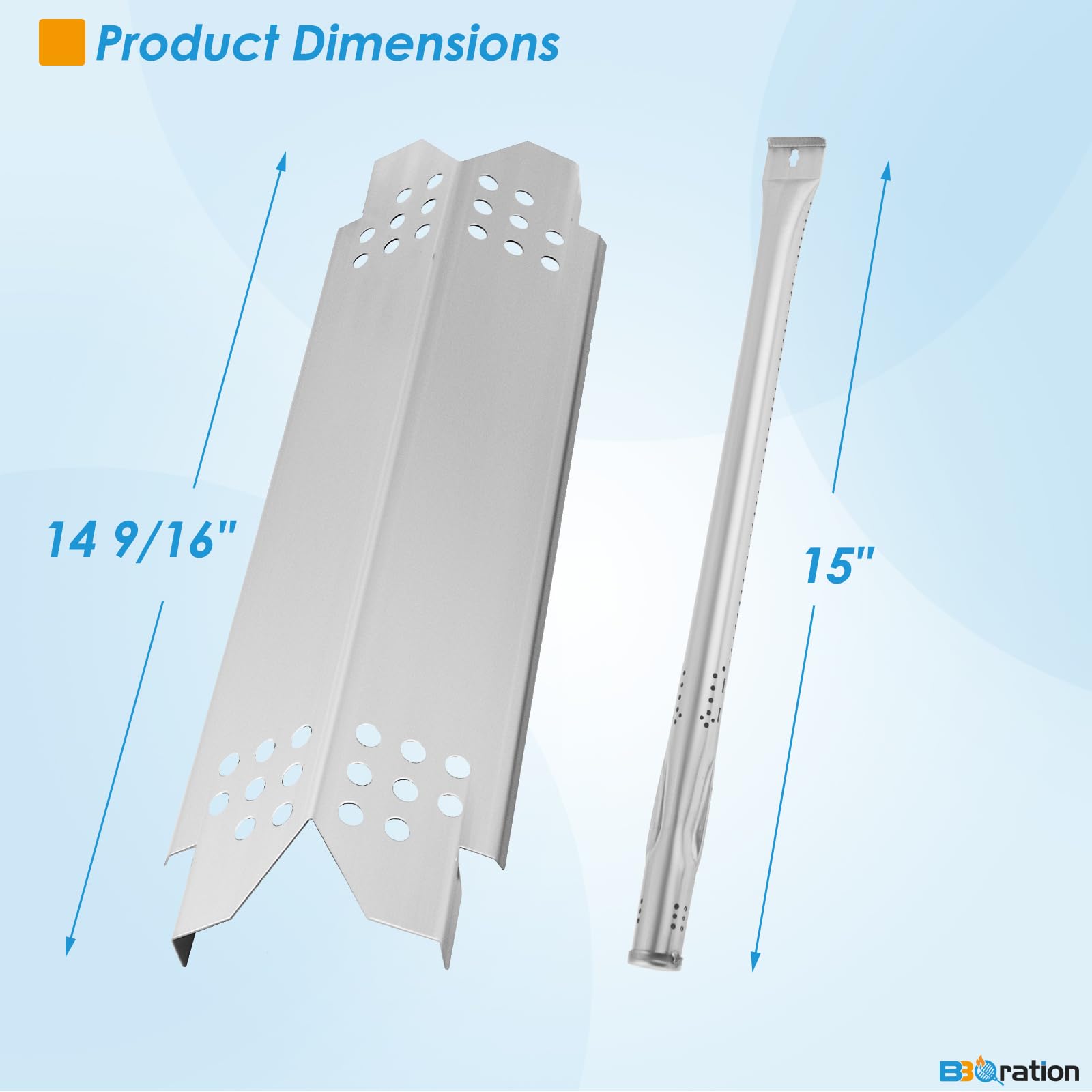 Piezas de repuesto para Nexgrill 4 quemadores 720-0925P 720-0925 720-0925PG, protector térmico y kit de quemador para parrilla experta 720-0789H, piezas de repuesto Nexgrill 4 quemadores