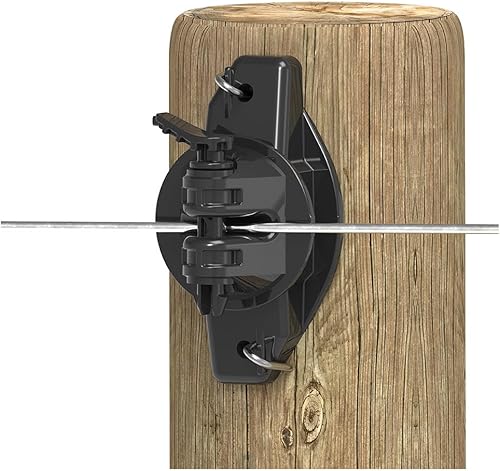 Gallagher G687044 - Paquete de 25 aisladores eléctricos para cercas de madera, color negro