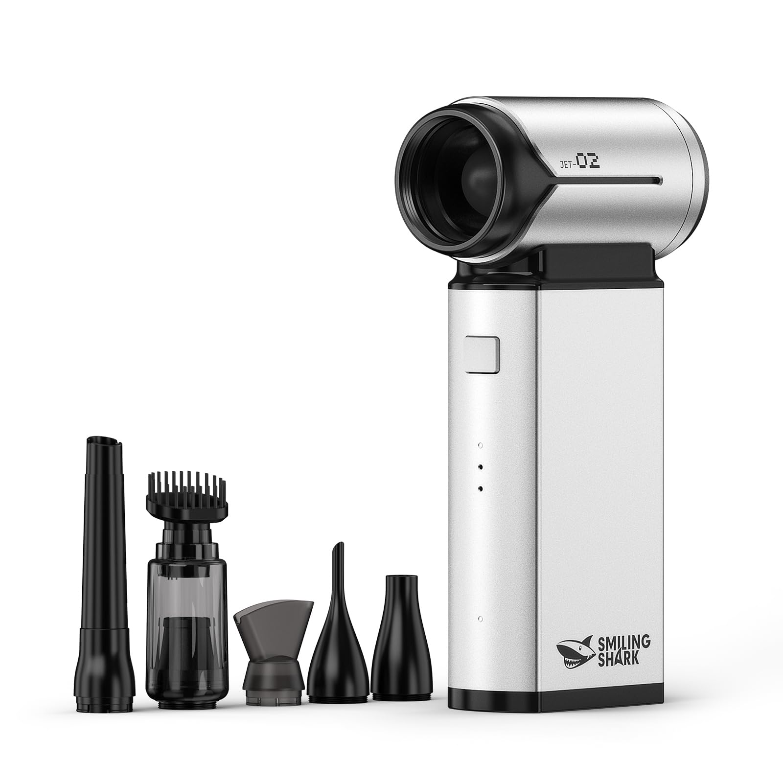 Depoussierant Ordinateur Smiling Shark Dépoussiérants Puissants Électrique, J02 Aluminium 150000TR/Min Souffleur Air Comprimé - 2 Modes(Normal&Storm) & M Souffleur Pc